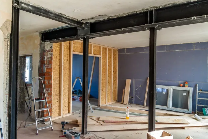 Interior of old house during renovation work