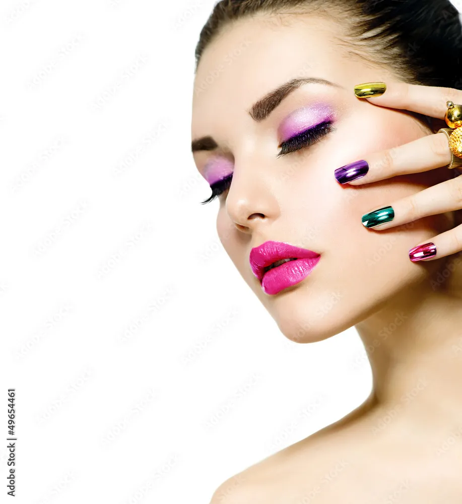 Photo & Art Print Fashion Beauty. Manicure and Make-up. Nail Art ...