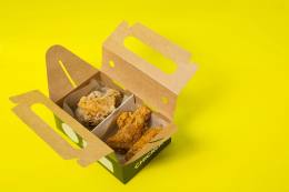 食品包裝容器俯視平放的包裝示意圖