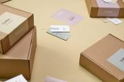 瓦楞紙箱、出貨標籤的包裝示意圖