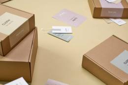 瓦楞紙箱、出貨標籤的包裝示意圖